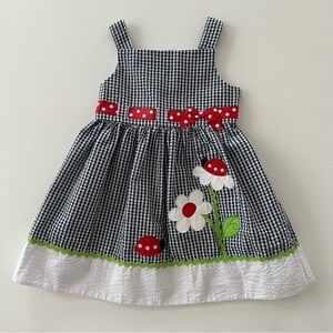 Rare Editions 3T Toddler Girl Gingham Dress Flower Ladybug Sundress